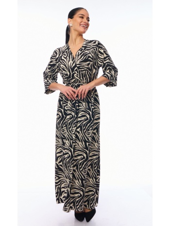 φορεμα μακρυ κρουαζε με ζωνη μαύρο σε προσφορά