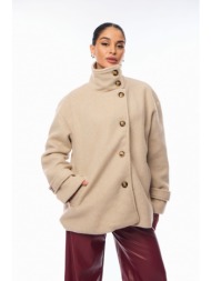 ημιπαλτο με κουμπια μπεζ