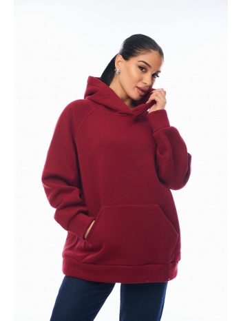 μπλουζα φουτερ με κουκουλα μπορντό σε προσφορά