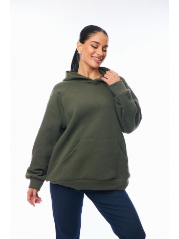 μπλουζα φουτερ με κουκουλα χακί σε προσφορά