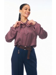 μπλουζα με δεσιμο στον λαιμο μπορντό