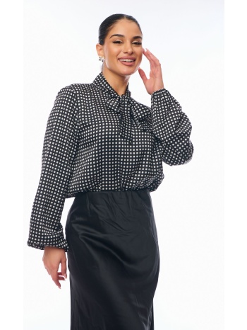 μπλουζα με δεσιμο στον λαιμο μαύρο σε προσφορά