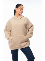 μπλουζα φουτερ με κουκουλα μπεζ