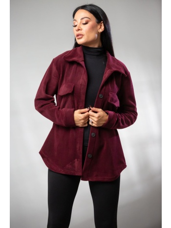 πουκαμισο με τσεπες fleece μπορντό σε προσφορά