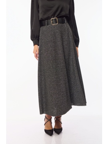 φουστα lurex με ζωνη ασημί σε προσφορά