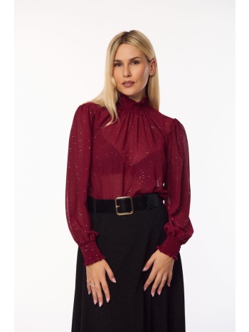 μπλουζα με ασημενια στρας μπορντό σε προσφορά