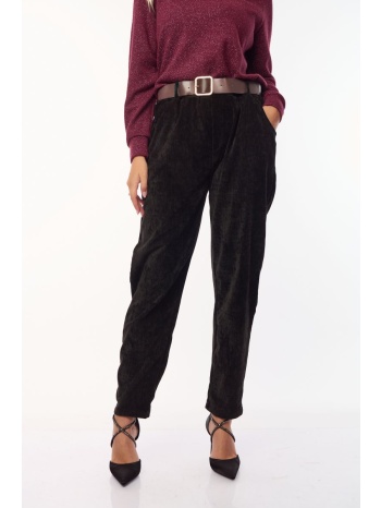 παντελονι βελουτε με ρεβερ και ζωνη μαύρο σε προσφορά