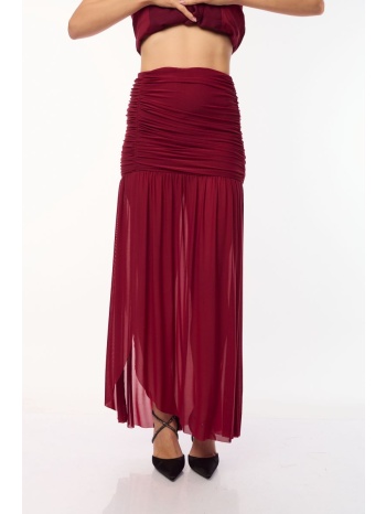 φουστα maxi με ανοιγμα μπορντό