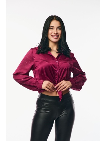 πουκαμισο με στρας μπορντό σε προσφορά