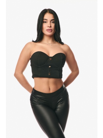 μπουστο με κουμπια μαύρο σε προσφορά