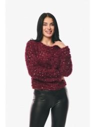 μπλουζα με στρας μπορντό