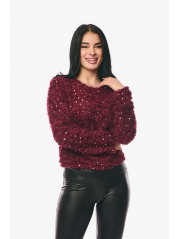 μπλουζα με στρας μπορντό σε προσφορά