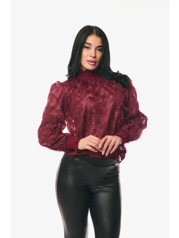 μπλουζα διαφανεια μπορντό σε προσφορά