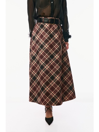 φουστα καρο με ζωνη μαύρο σε προσφορά