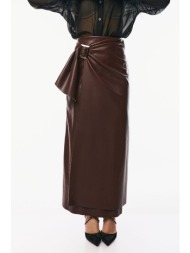 φουστα μακρια δερματινη καφέ