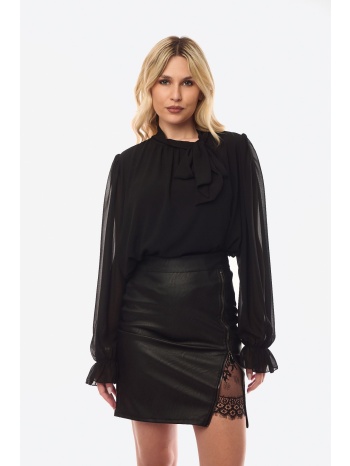 μπλουζα με δεσιμο μαύρο σε προσφορά
