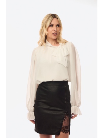 μπλουζα με δεσιμο εκρού σε προσφορά