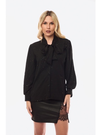 πουκαμισο με δεσιμο και στρας μαύρο