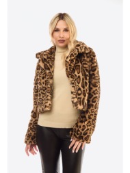 γουνα κοντη λεοπαρ μαύρο