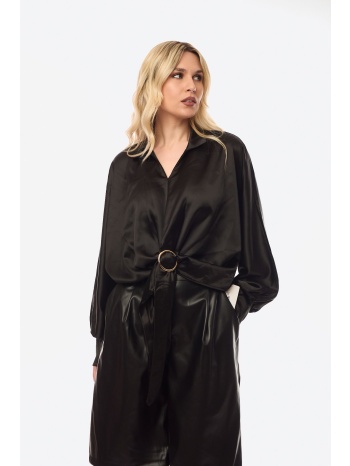 μπλουζοπουκαμισο με χρυσο κρικο μαύρο