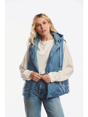 αμανικο μπουφαν με κουκουλα μπλε