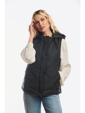αμανικο μπουφαν με κουκουλα μαύρο