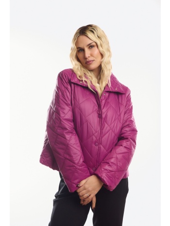 μπουφαν κοντο με κουκουλα φούξια