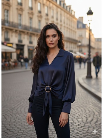 μπλουζοπουκαμισο με χρυσο κρικο μπλε σκούρο σε προσφορά