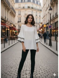 μπλουζα με βολαν μανικι ...