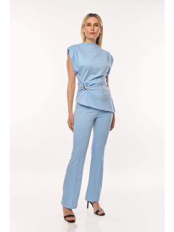 σετ μπλουζα-παντελονα με χρυση αγκραφα σιέλ σε προσφορά