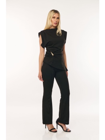 σετ μπλουζα-παντελονα με χρυση αγκραφα μαύρο σε προσφορά