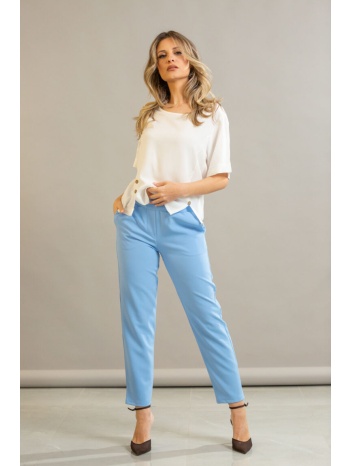 παντελονι με λαστιχο στην μεση σιέλ