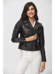 μπουφαν δερματινη perfecto μαυρο μαύρο