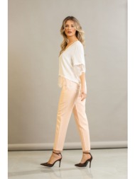 παντελονι με λαστιχο στην μεση ροζ