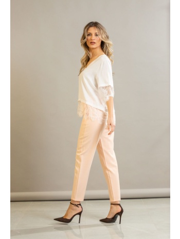 παντελονι με λαστιχο στην μεση ροζ