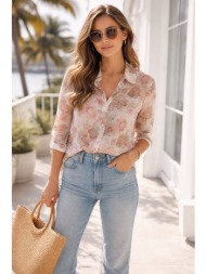 πουκαμισο φλοραλ ροζ
