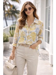 πουκαμισο φλοραλ κίτρινο