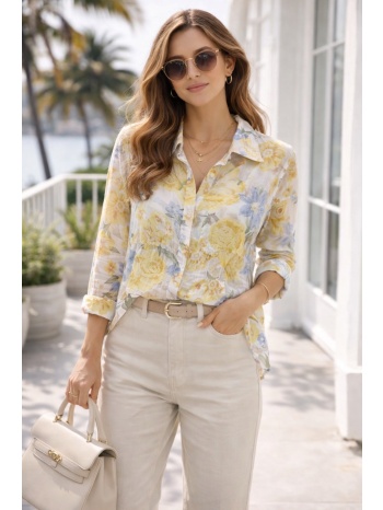 πουκαμισο φλοραλ κίτρινο