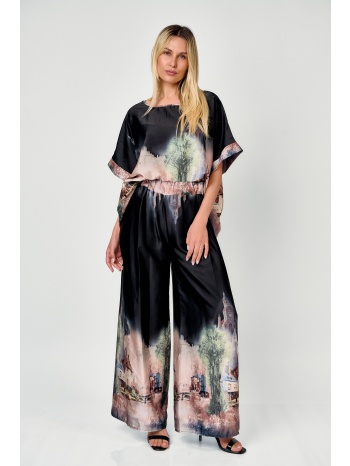 σετ μπλουζα & παντελονα σατεν μαύρο σε προσφορά