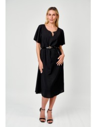 φορεμα midi με ζωνη μαύρο