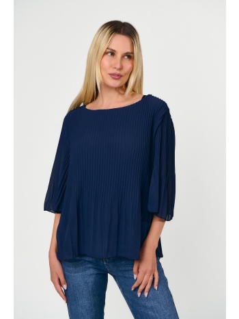 μπλουζα πλισε μπλε