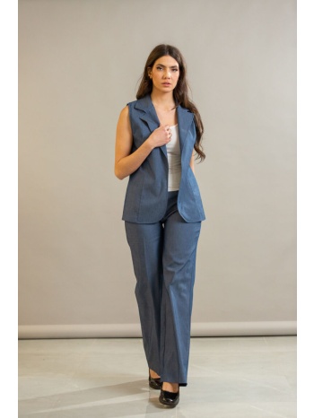 σετ γιλεκο και παντελονα με λαστιχο μπλε