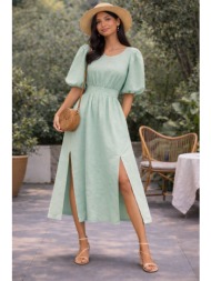 φορεμα midi με μπαλον μανικια βεραμάν