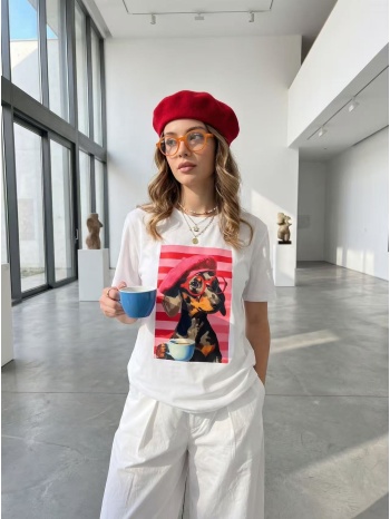 μπλουζα με τυπωμα άσπρο σε προσφορά