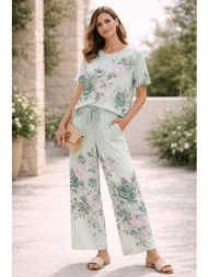 σετ μπλουζα & παντελονα floral βεραμάν