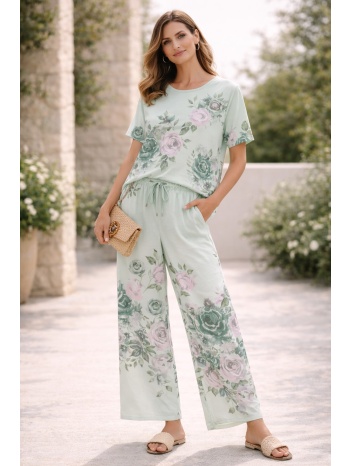 σετ μπλουζα & παντελονα floral βεραμάν σε προσφορά