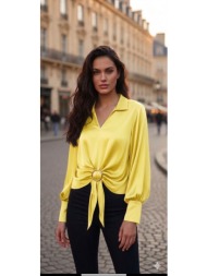 μπλουζοπουκαμισο με χρυσο κρικο κίτρινο