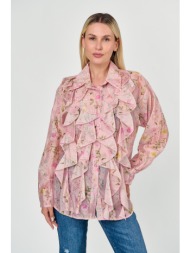 πουκαμισο φλοραλ ροζ