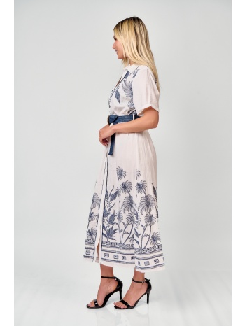 φορεμα maxi με ζωνη άσπρο