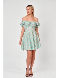 φλοραλ mini φορεμα off shoulder βεραμάν